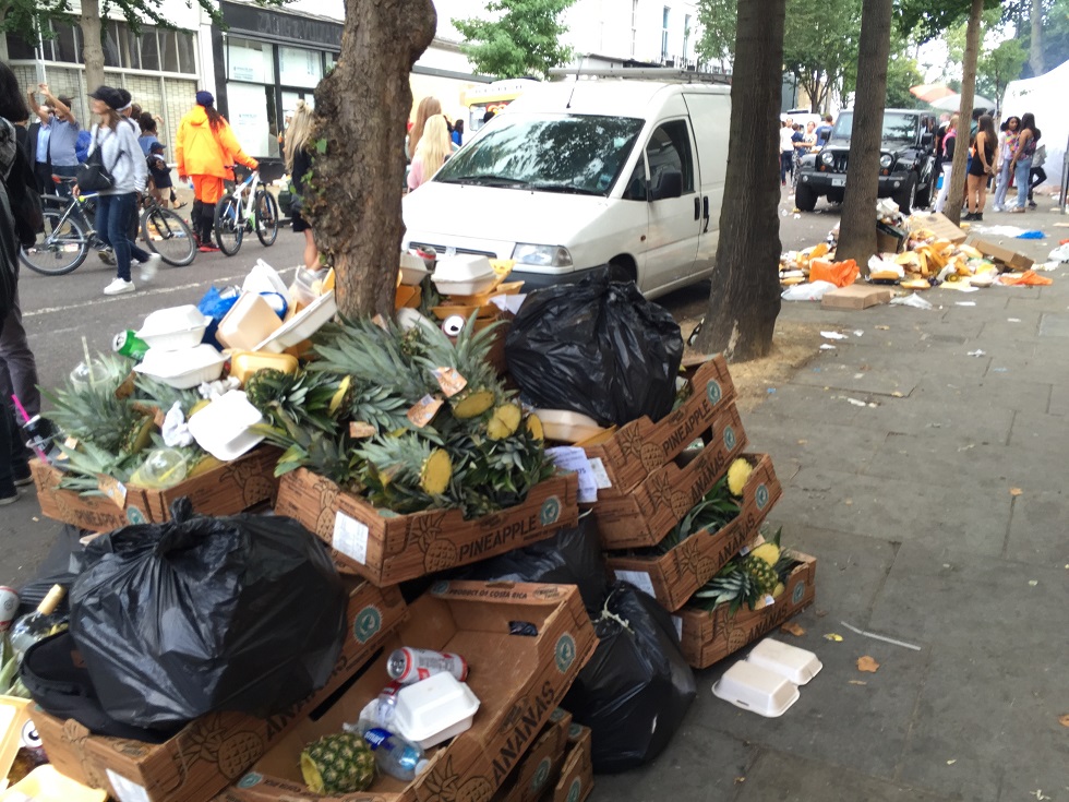 Notting Hill Carnival trash