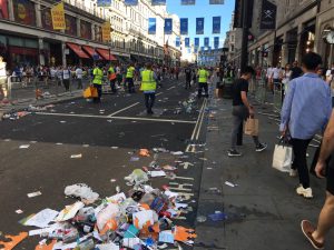 trash after pride in london