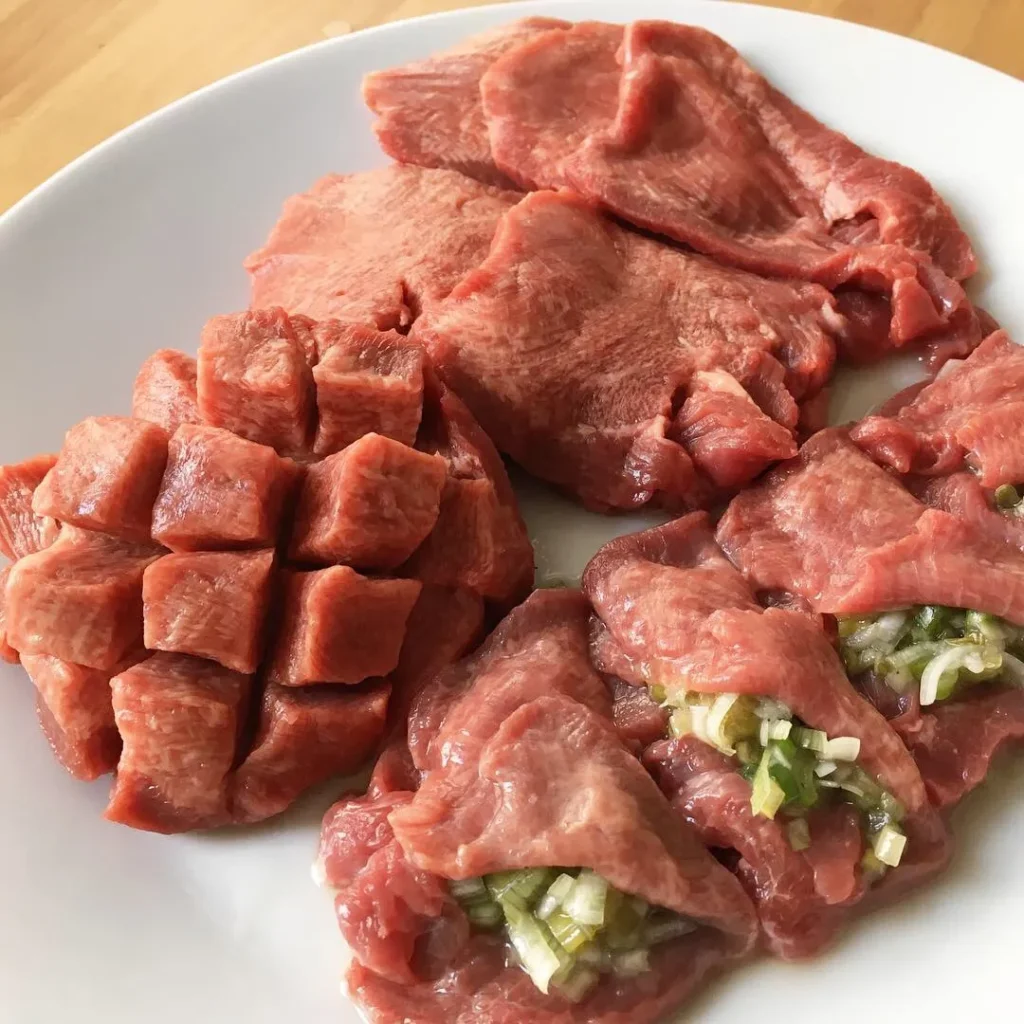 日英の肉比較　牛肉　タン編　マンゴーカット/マンゴータン